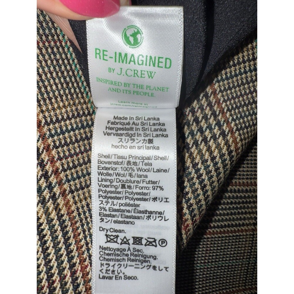 NWT J. Crew Classic Ruffle Trim Glen Plaid 100% Wool Midi Skirt Chic Size 8 NEW - Picture 13 of 16